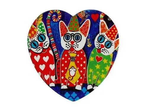 Love Hearts Ceramic Heart Coaster 10cm Cup Cakes - Image 3