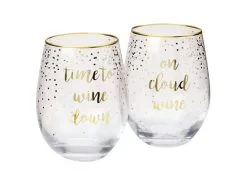 Celebrations Stemless Glass 500ML Set Of 2 Cloud Time Gift Boxed