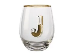 The Letterettes Stemless Glass 500ML J Gift Boxed""