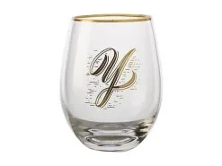 The Letterettes Stemless Glass 500ML Y Gift Boxed""