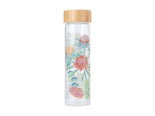 Royal Botanic Gardens Native Blooms Glass Water Bottle 550ML
