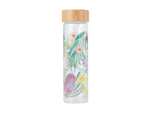Royal Botanic Gardens Native Blooms Glass Water Bottle 550ML - Image 2