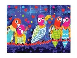 Love Hearts Tea Towel 50x70cm Love Birds