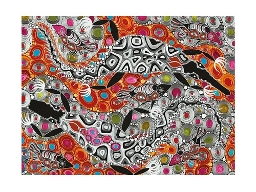 Melanie Hava Jugaig-Bana-Wabu Tea Towel 50x70cm Crocodiles