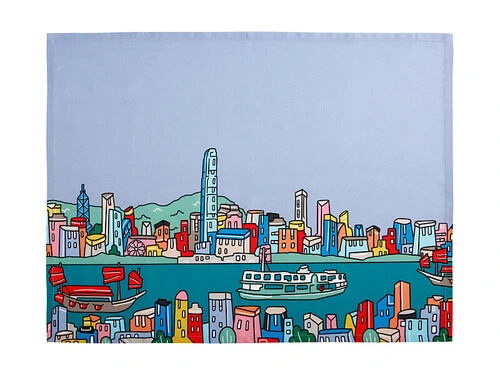 Megan McKean Cities Tea Towel 50x70cm Hong Kong - Image 3