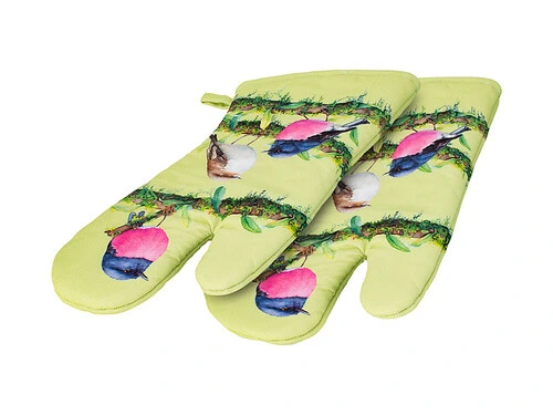 Katherine Castle Bird Talk Oven Mitt Pink Robins - Image 2