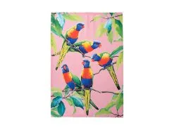 Katherine Castle Bird Talk Tea Towel 50x70cm Rainbow Lorikeets