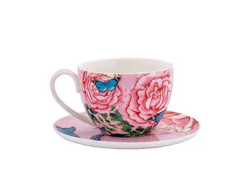 Gabby Malpas Posey Breakfast Cup & Saucer 400ML Cabbage Roses Gift Boxed - Image 2