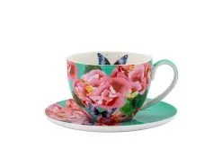 Gabby Malpas Posey Breakfast Cup & Saucer 400ML Camellia Dreams Gift Boxed