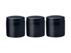Epicurious Canister 600ML Set Of 3 Black Gift Boxed