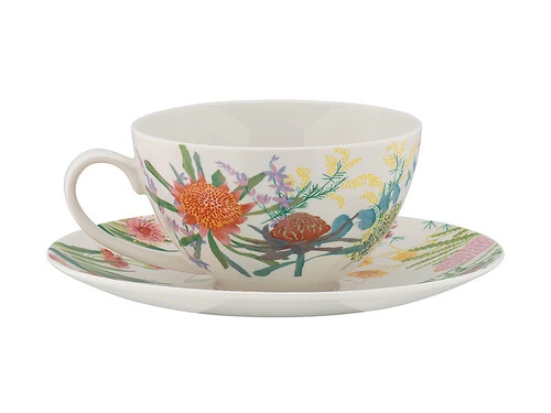 Royal Botanic Gardens Native Blooms Coupe Breakfast Cup & Saucer 400ML - Image 2