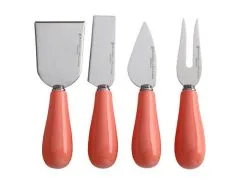 Mezze Cheese Knife Set 4pc Coral Gift Boxed