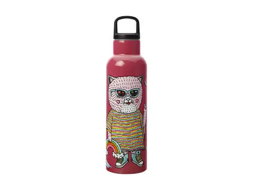 Mulga The Artist Double Wall Insulated Bottle 600ML Cat