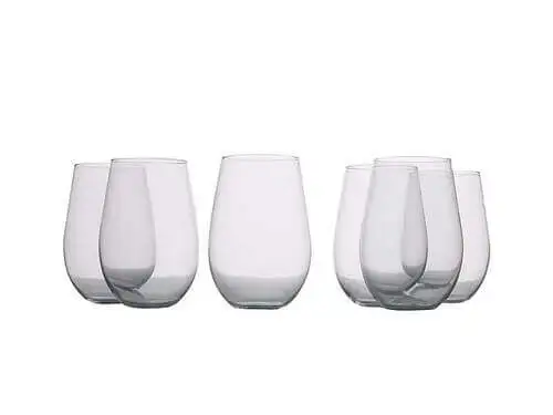Mansion Stemless Red Wine Glasses 580ML Set Of 6