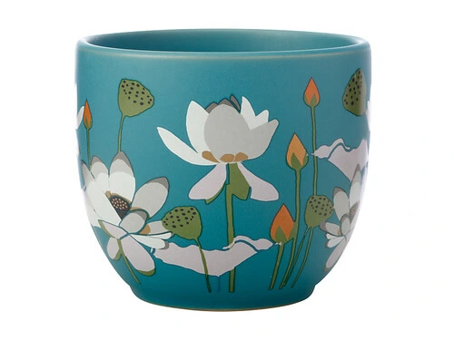Royal Botanic Gardens Victoria Lotus Planter Pot 12cm Aqua