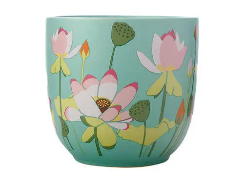 Royal Botanic Gardens Victoria Lotus Planter Pot 16cm Mint - Image 3