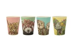 Marini Ferlazzo Wild Planet Bamboo Tumbler 275ML Set Of 4 Assorted