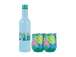 Kasey Rainbow Be Fierce Double Wall Insulated Wine Set Wild 3pc Gift Boxed
