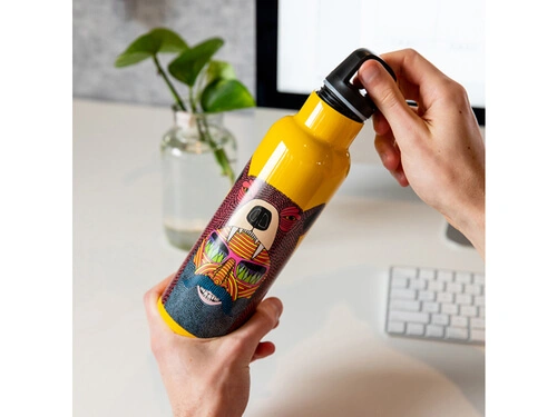 Mulga The Artist Double Wall Insulated Bottle 600ML Bear Man - Image 2