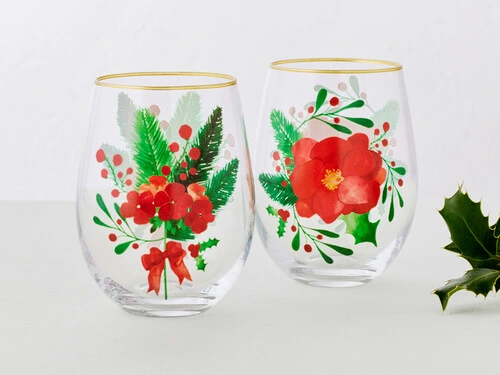 Mistletoe Stemless Glass 500ML Set Of 2 Gift Boxed - Image 3