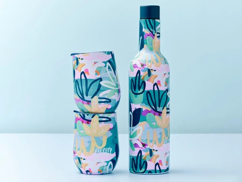 Rach Jackson Rock Garden Double Wall Insulated Wine Set 3pc Gift Boxed - Image 2